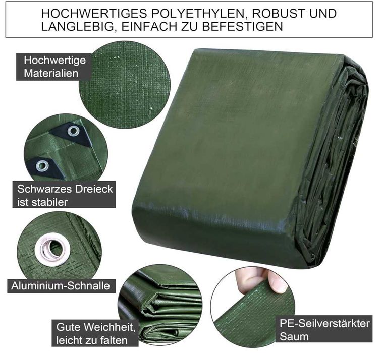 Брезентово покритие, Водоустойчиво, UV-устойчиво, 3х3м 100 г/м²