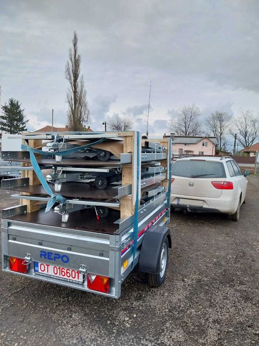 Remorcă auto 750kg REPO – Carte RAR, asigurare și număr roșu