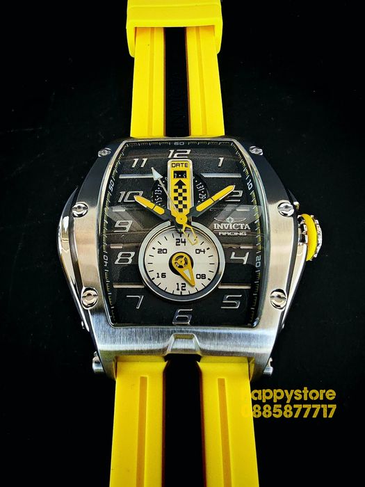 INVICTA Racing Monza Yellow steel 57mm, Инвикта нов ръчен часовник