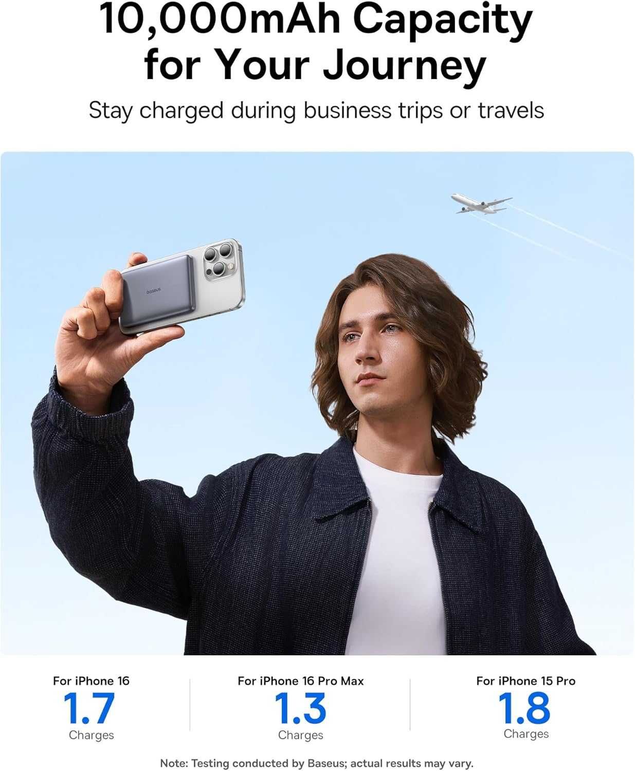Baseus Picogo 10000mAh Qi2 15W/27W MagSafe батерия за iPhone 12-17