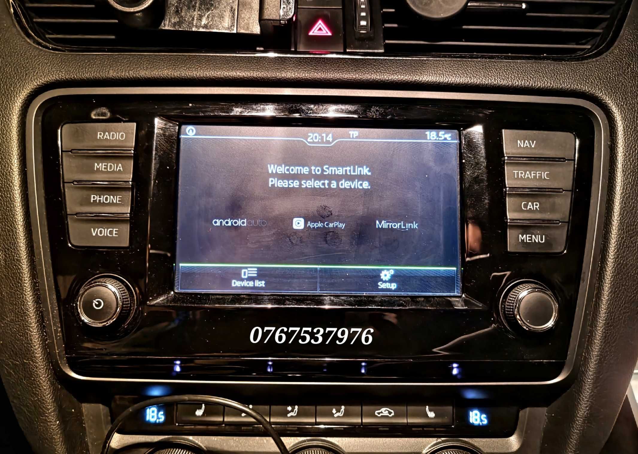 Smartlink Waze Apple CarPlay/Android Auto Skoda Octavia,Superb,Kodiak