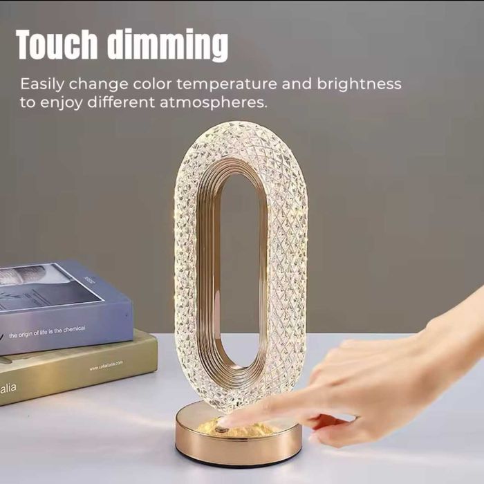 Lampa de masa Crystal LED reglabila 3000K-6500K, baterie incorporata