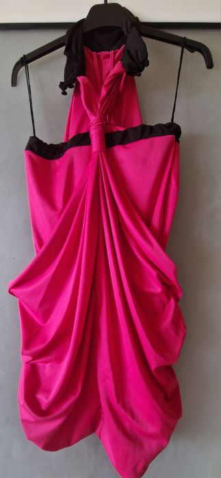 Rochie roz cu negru