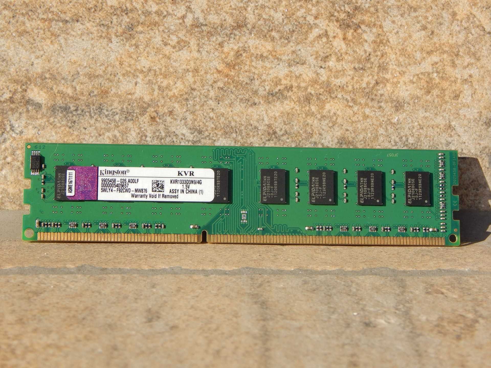 Placa memorie RAM Kingston DDR3 1333MHz 4 Gb Dual Channel