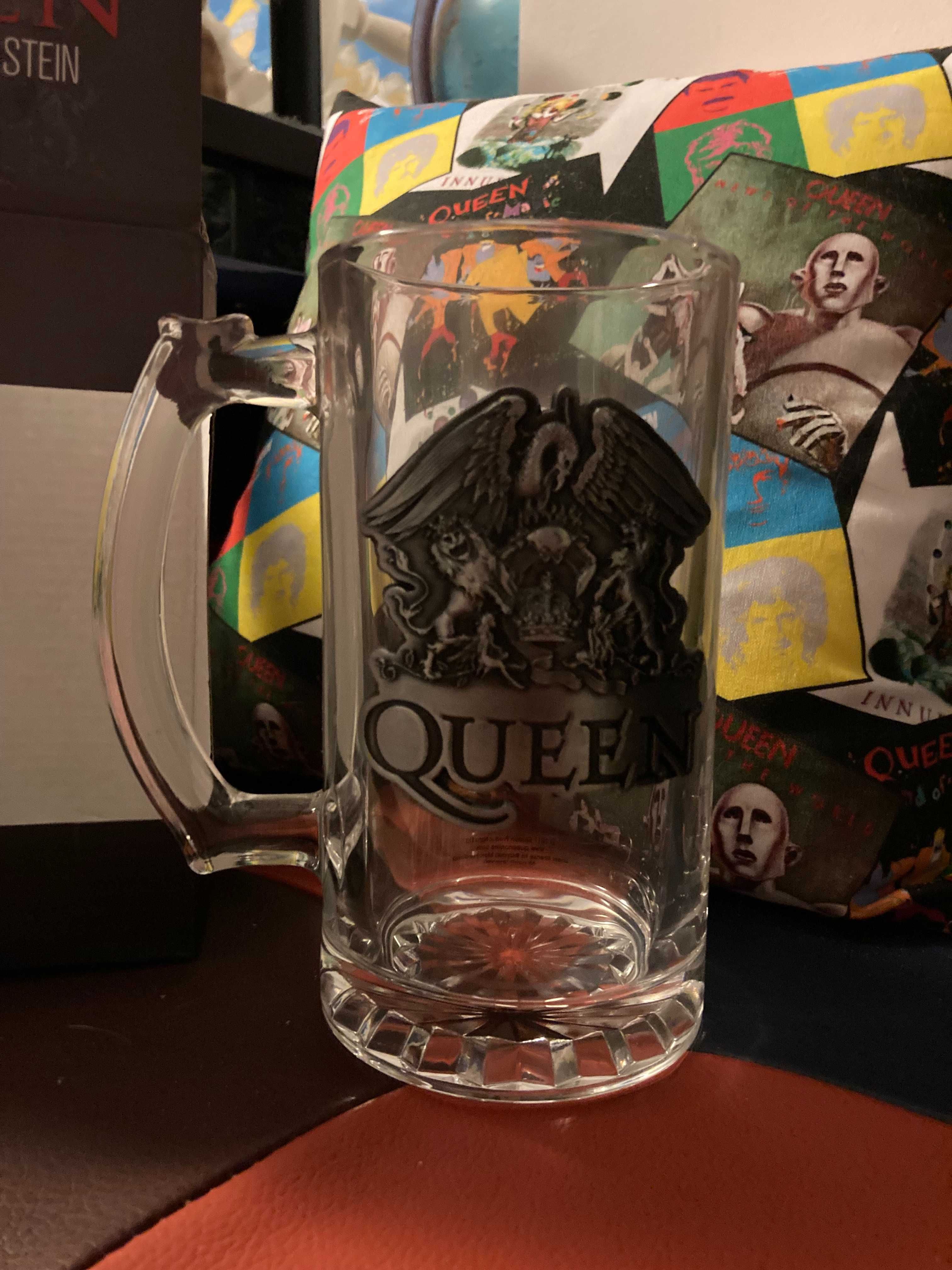 Cana (halba) din sticla, cu emblema Queen - produs oficial