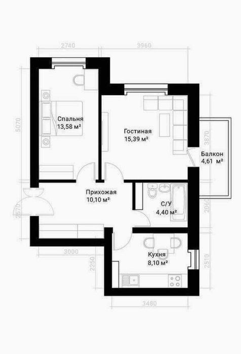 Продается 2/5/8 квартира в ЖК Parisien, Яккасарайский р-н