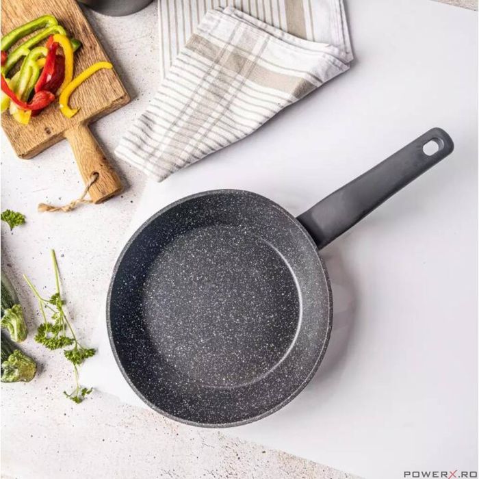 Tigaie din aluminiu turnat 20 x 4.5 cm, marmorata cu strat