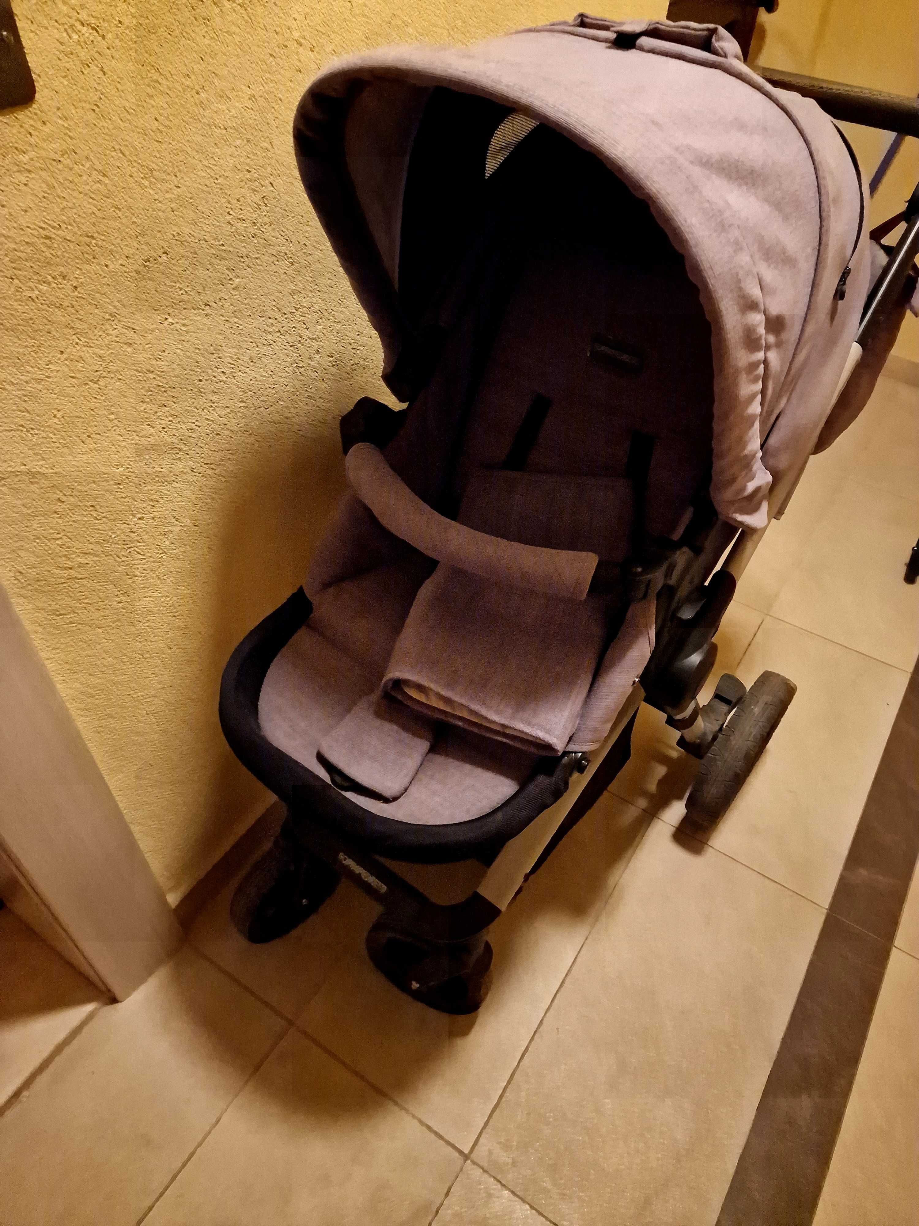 Комбинирана бебешка количка 3 в 1 - iwood - сива Foppapedretti