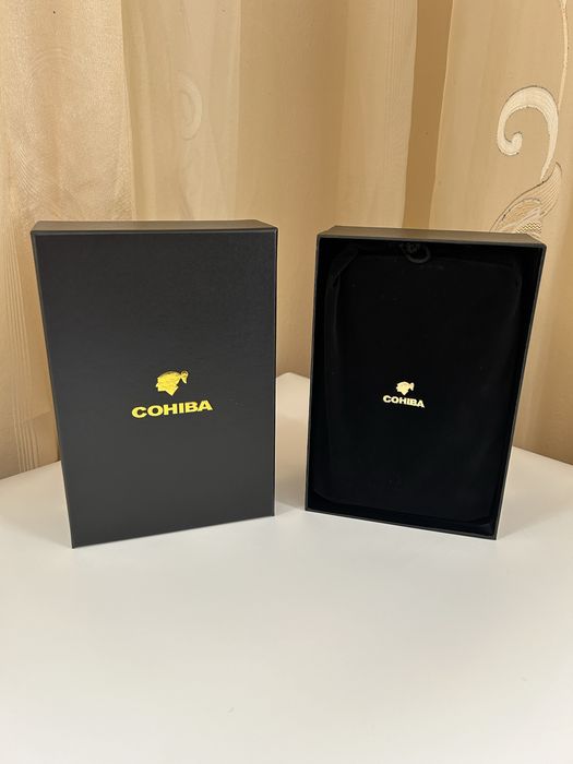 Cohiba преносим хумидор за 4 пури – кожа и кедрово дърво, кафяв/черен