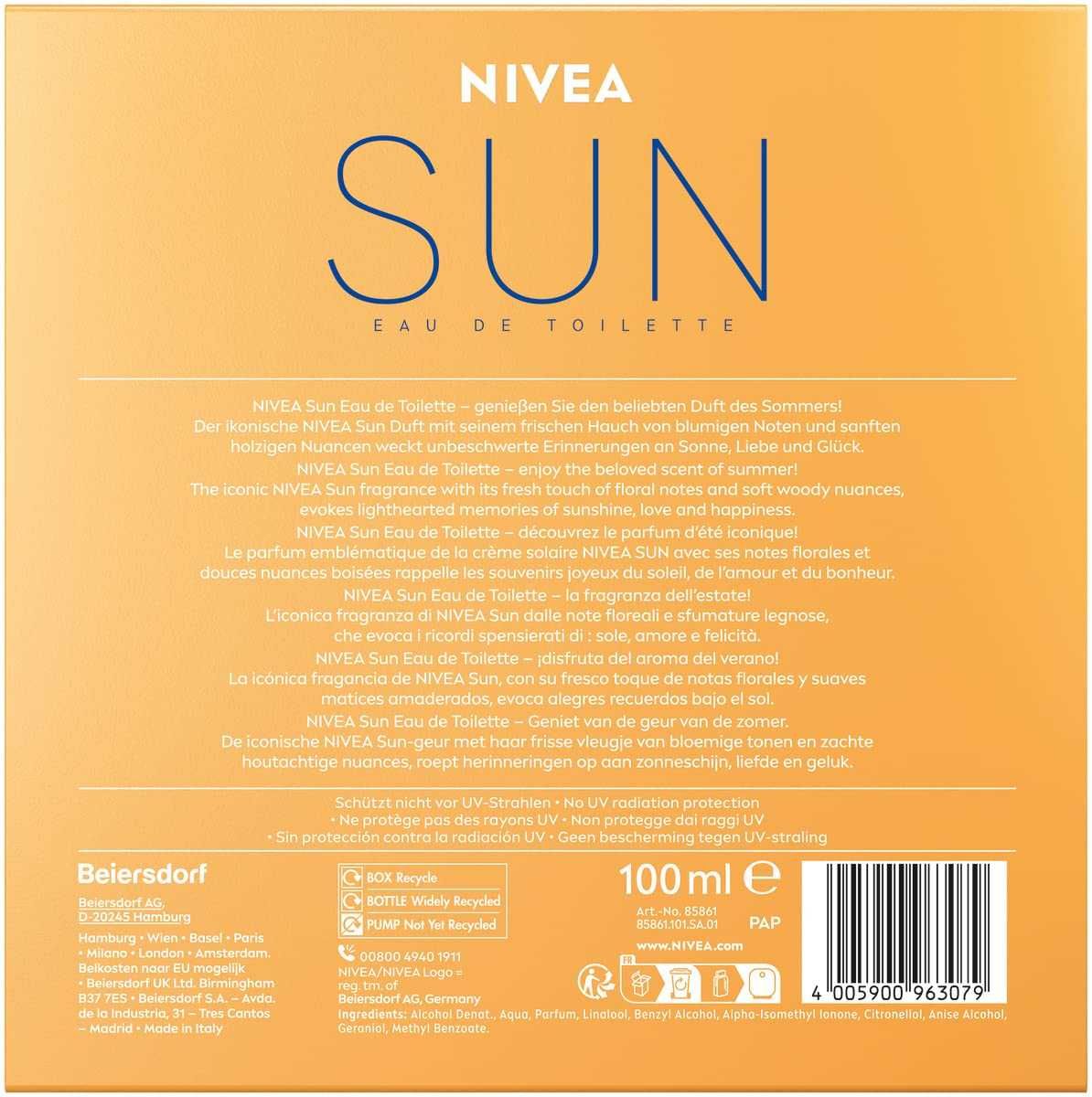 Apa de toaleta Nivea Sun Parfum unisex - 100 ml