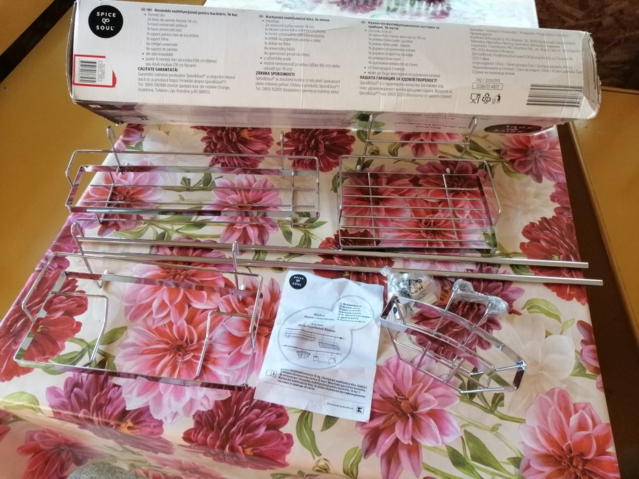 Suport, raft, inox pt bucătărie, 16 piese