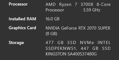 Vand PC Gaming Rtx2070 super
