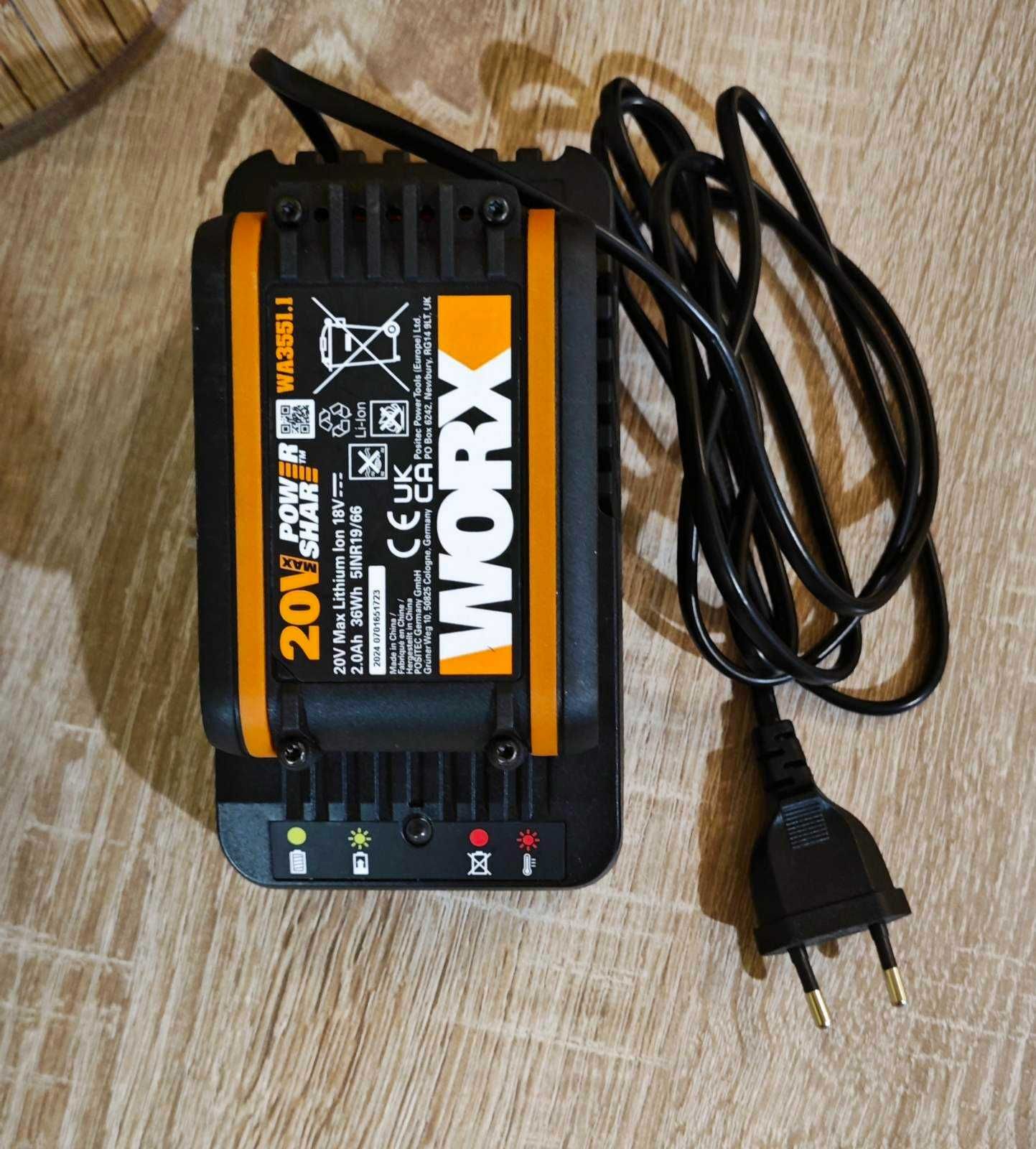 НОВА ! WORX  Батерия 20V + Зарядно