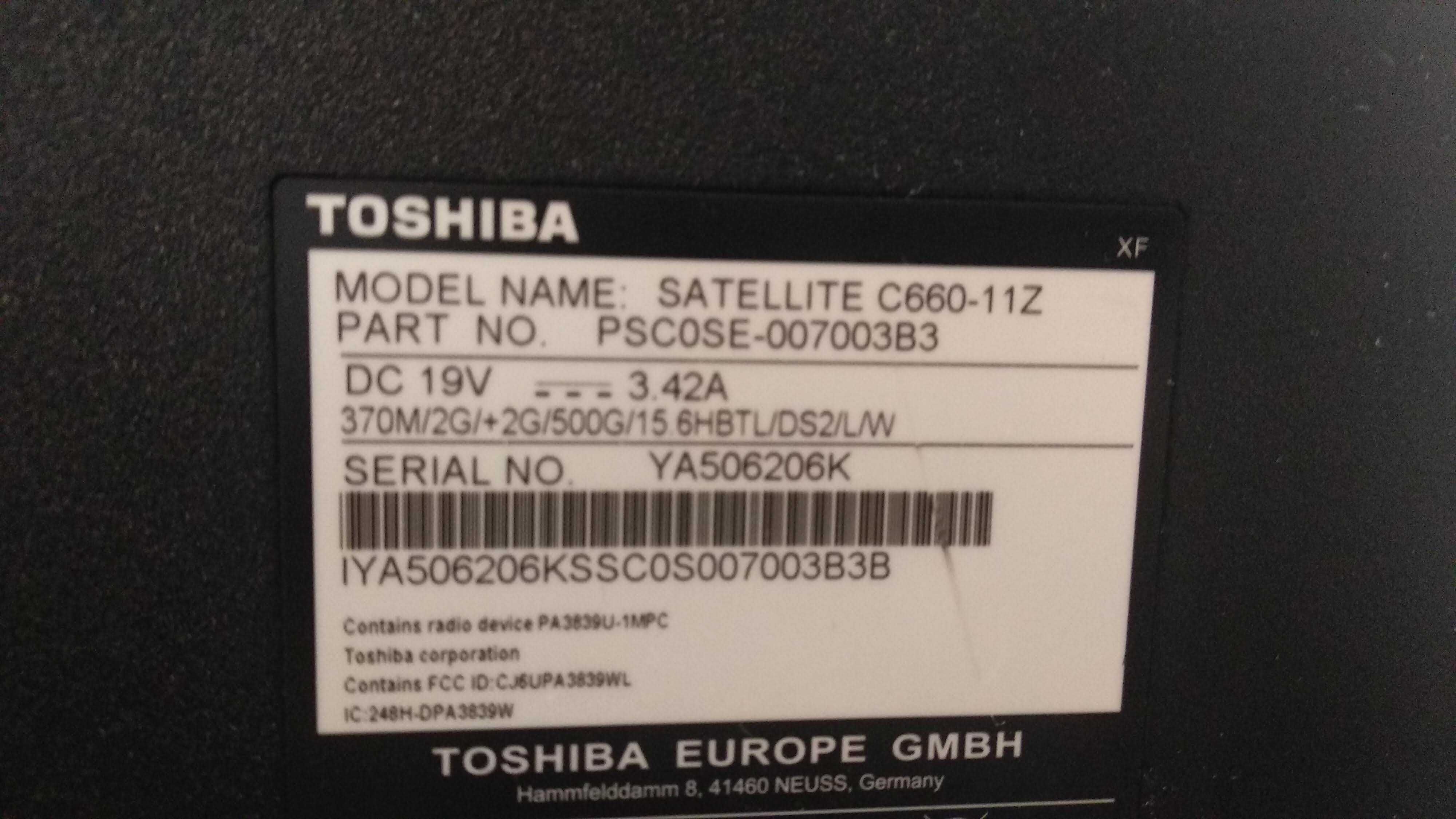 Продавам Toshiba Satellite C660-11Z за части