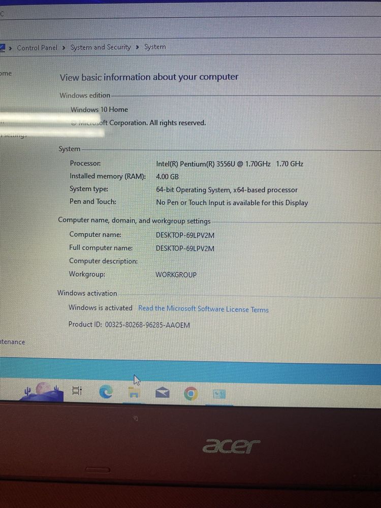 Vând laptop acer pentru office