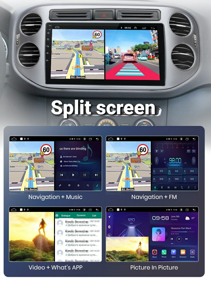 Navigatie Android dedicata pentru VW Tiguan 1NF (2006-2016)