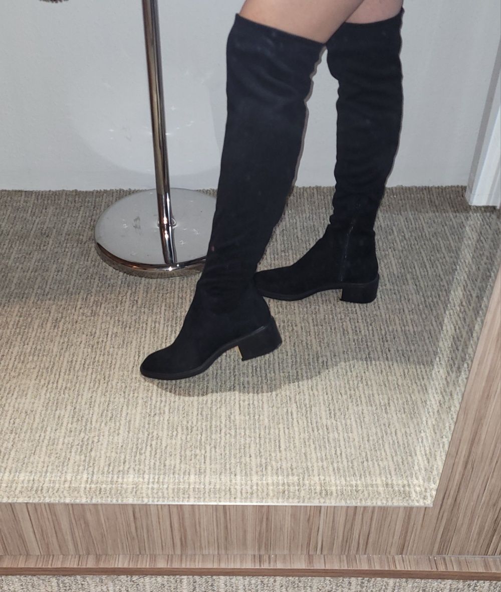 Cizme lungi negre Zara