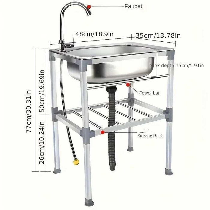 chiuveta inox o 1 cuva pentru uz casnic sau restaurant noua