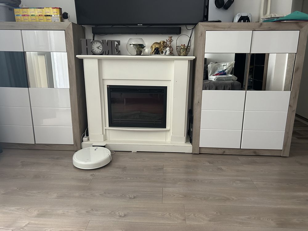 Vitrina/ comoda  living cu oglinda/semineu