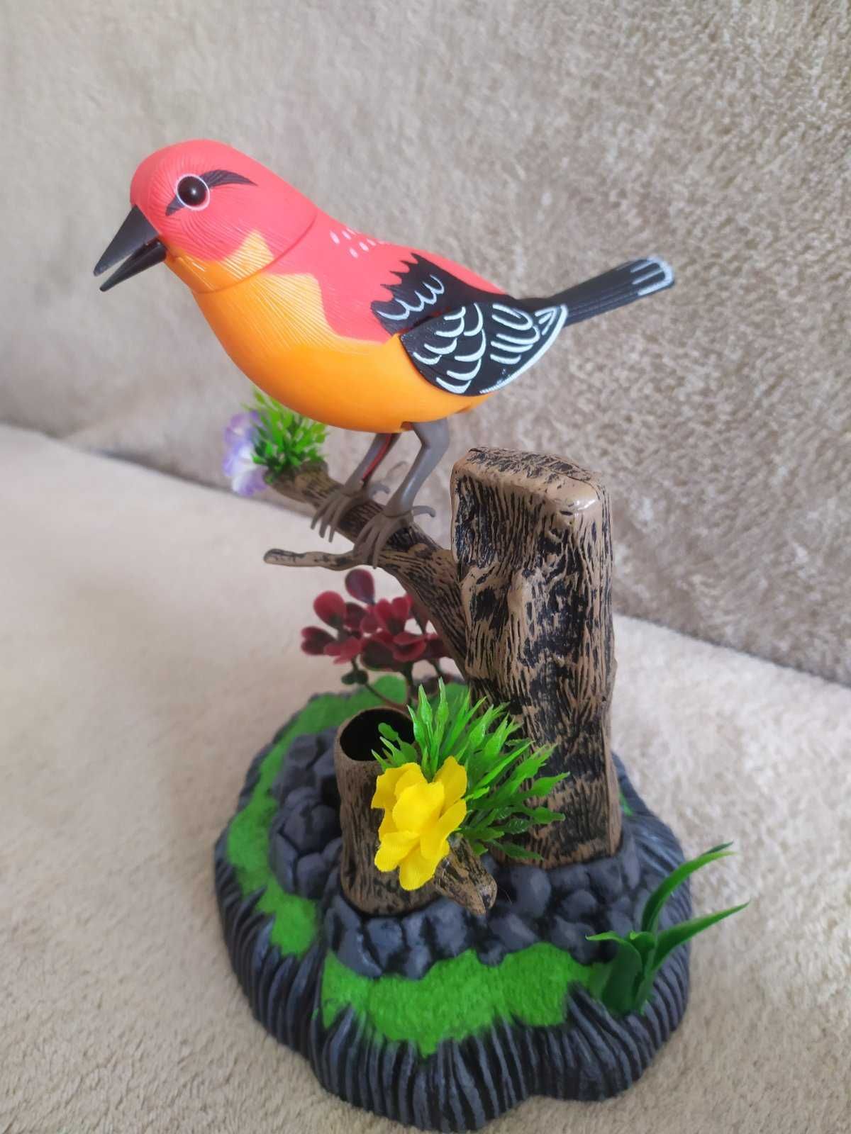 Пееща и танцуваща птица на стойка - детска играчка - декорация