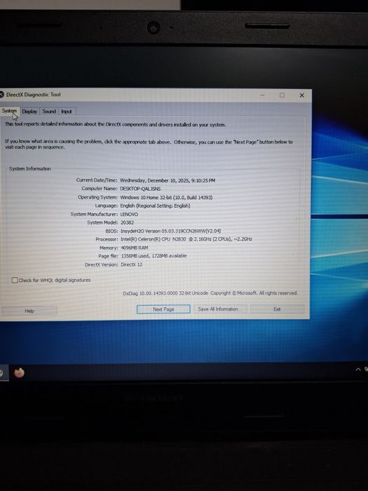 Laptop Lenovo  20382