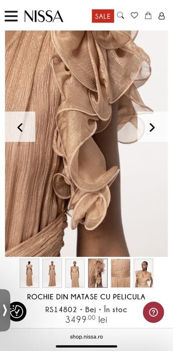 Rochie Nissa din matase, marime 38, noua