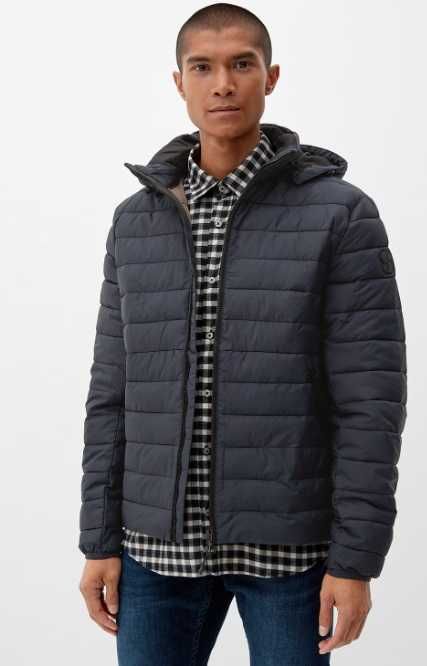 Geaca jacheta puf si pene 54 XXL Michael Kors premium albastru inchis