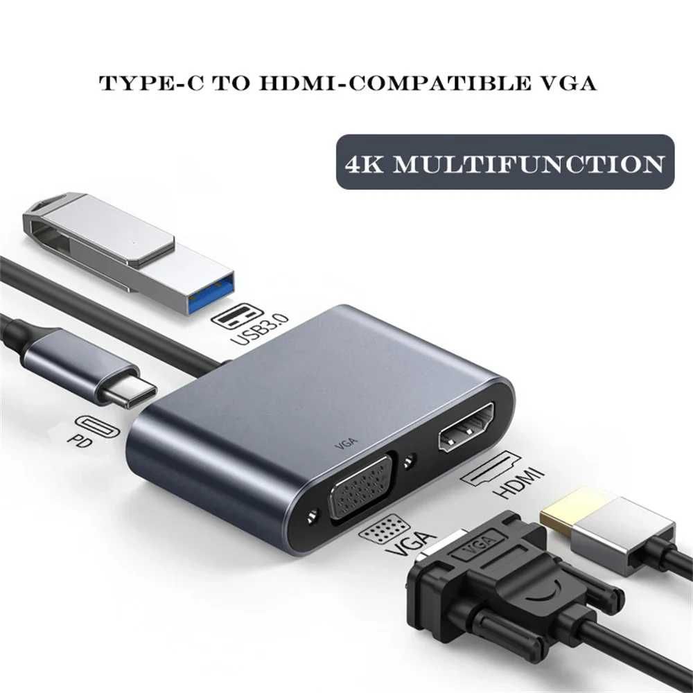 USB-C hub адаптер переходник док станция type-c to hdmi vga usb