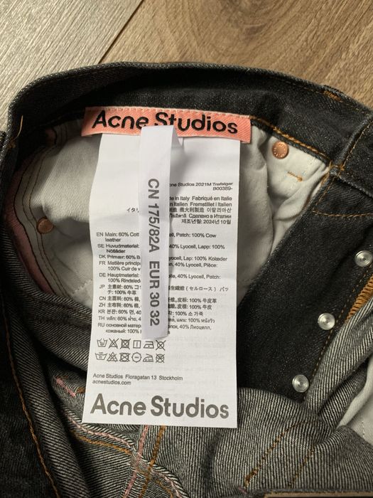 Acne Studios 2021M black paint splatter flared unisex Jeans