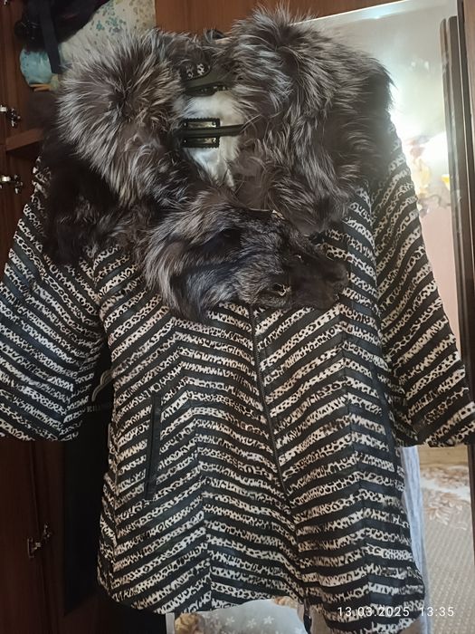 Натуральная кожа и мех пальто