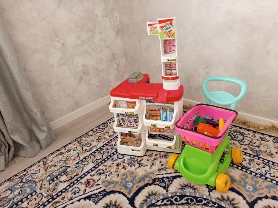 Игрушка магазин с тележкой и овощами