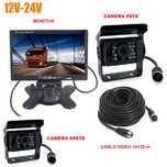 Kit Monitor de 7" cu 2 Camere Marsarier pentru Camion, Autocar, Rulota