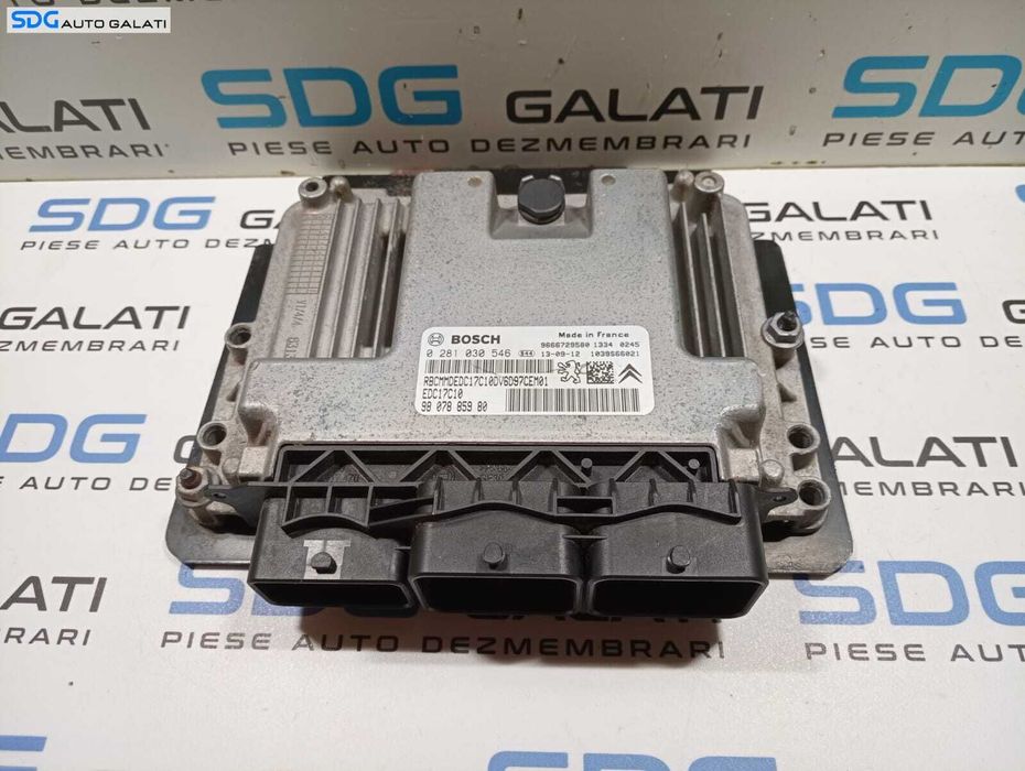 Kit Pornire ECU Calculator Motor Imobilizator Cip Cheie FARA Tablou BSI Citroen Berlingo 1.6 HDI 2008 - 2017 Cod 967847708001 0281030546 [M3762] [M3763]