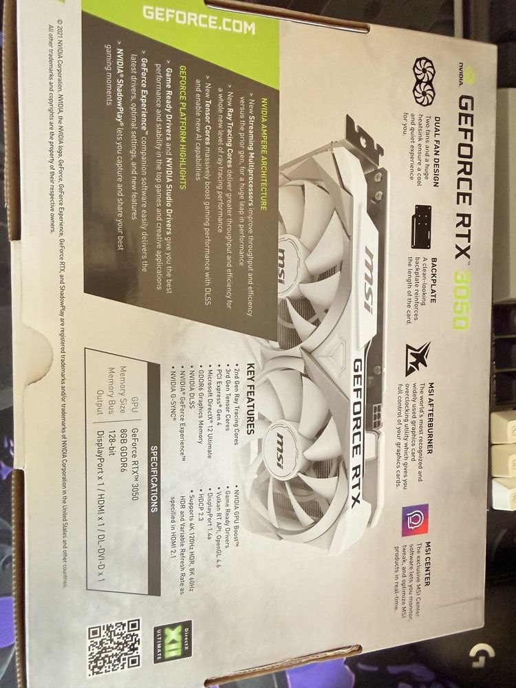 MSI GeForce RTX 3050 ventus 2X XS WHITE 8G OC