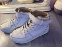 Ghete Sport Albe Piele Mango 38