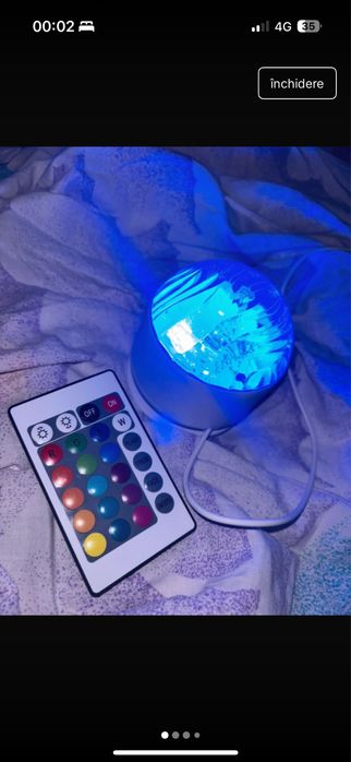 Proiector Galaxy Aurora cu lumină de noapte RGB - telecomanda