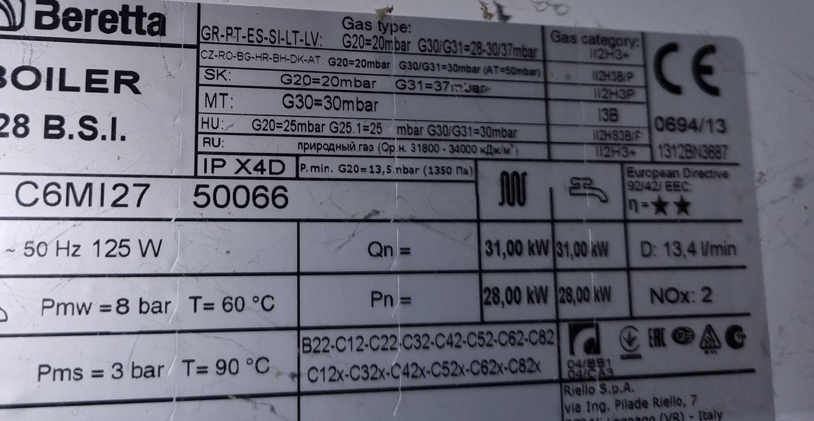 Bereta Boiler 28 BSI pentru piese