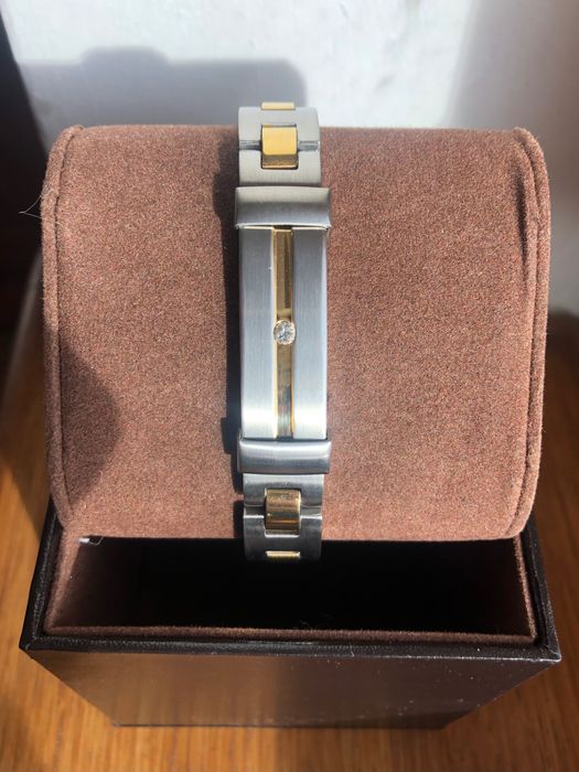 Bratara barbati otel inoxidabil si piatra Swarovski