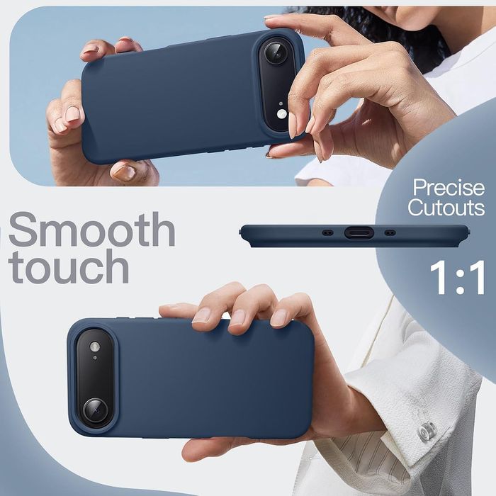 Матов силиконов кейс за apple iphone 17 air - тъмно син