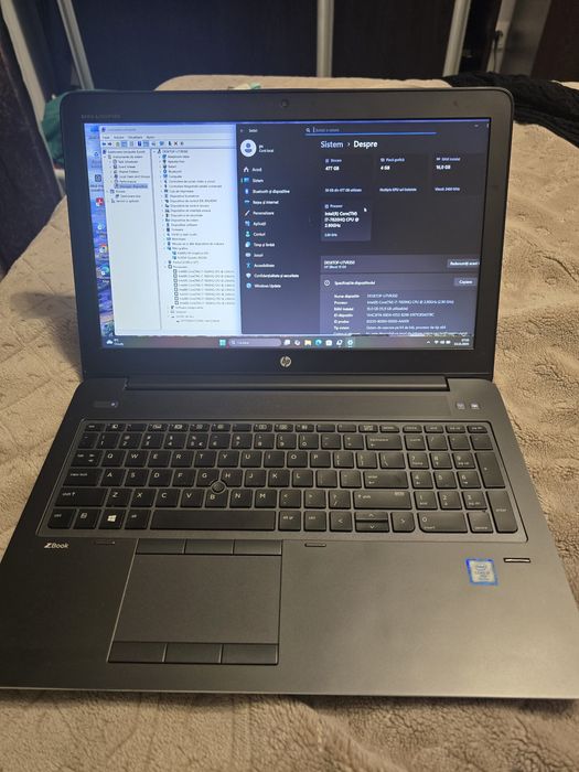Laptop Gaming HP Zbook 15 G4, i7-7820HQ, ram 16gb, ssd 512gb,