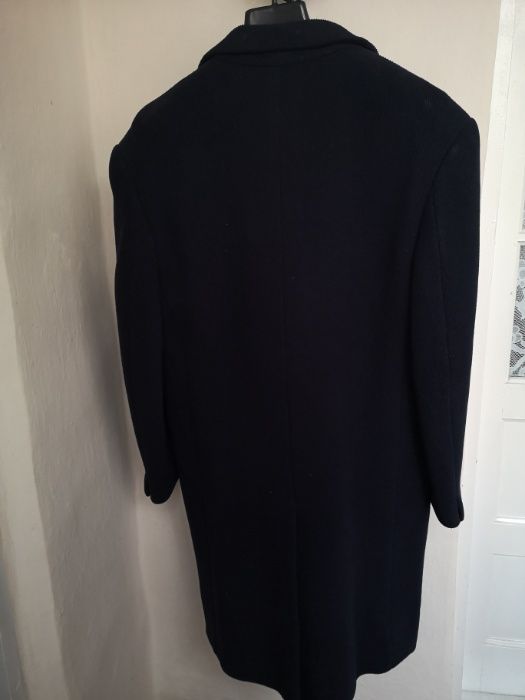 Palton barbati din stofa lana de calitate, bleumarin inchis, XL