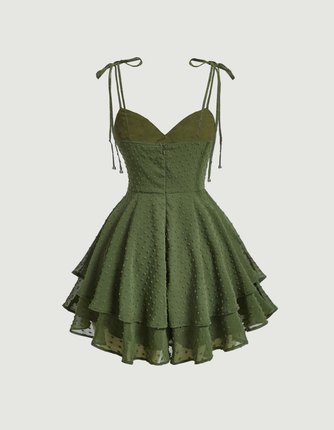 Зелена рокля с връзки Zara / Зара