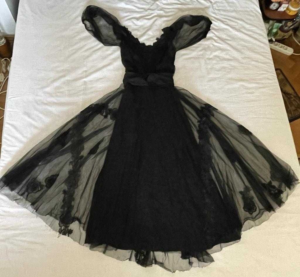 Rochie neagra din dantela, pentru ocazii speciale/baluri/nunti