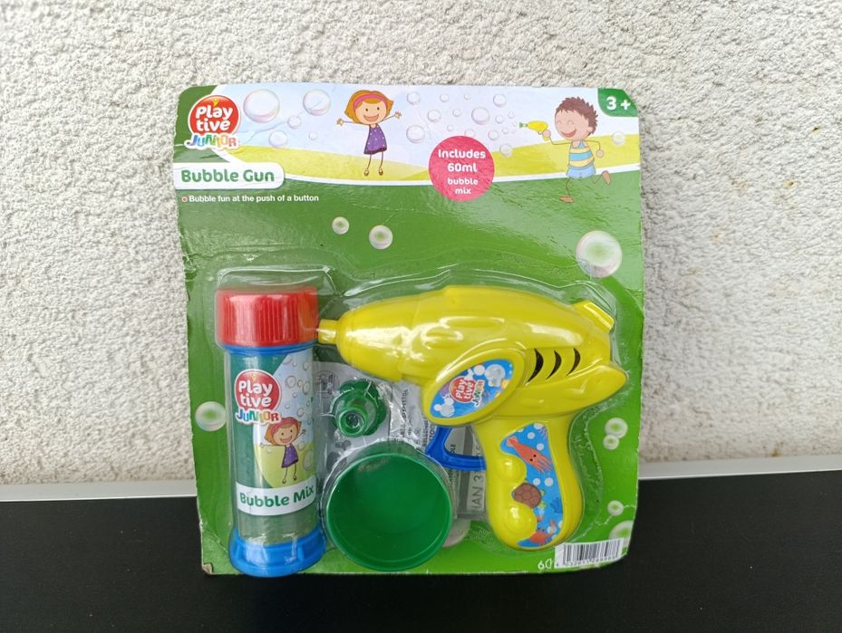 jucarie pistol cu  bule de sapun copii fete baieti play tive 3+