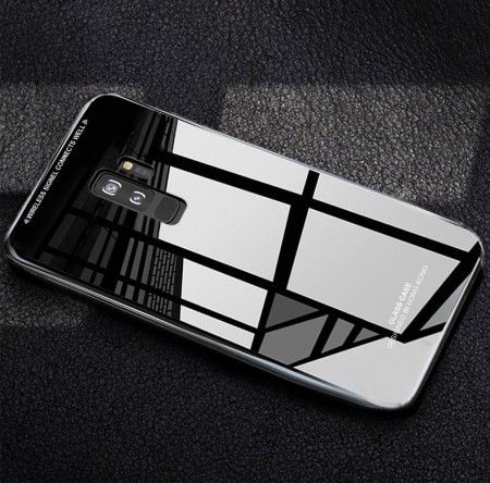 Husa Samsung Galaxy S9,Elegance Luxury, cu spate de sticla neagra