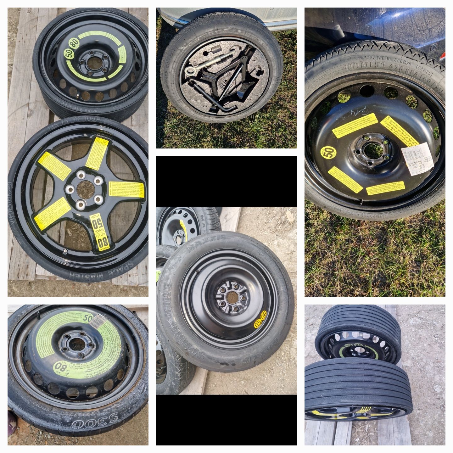 Kituri de rezervă. Compresor. Cric Rezerve slim Jante R15 16 17