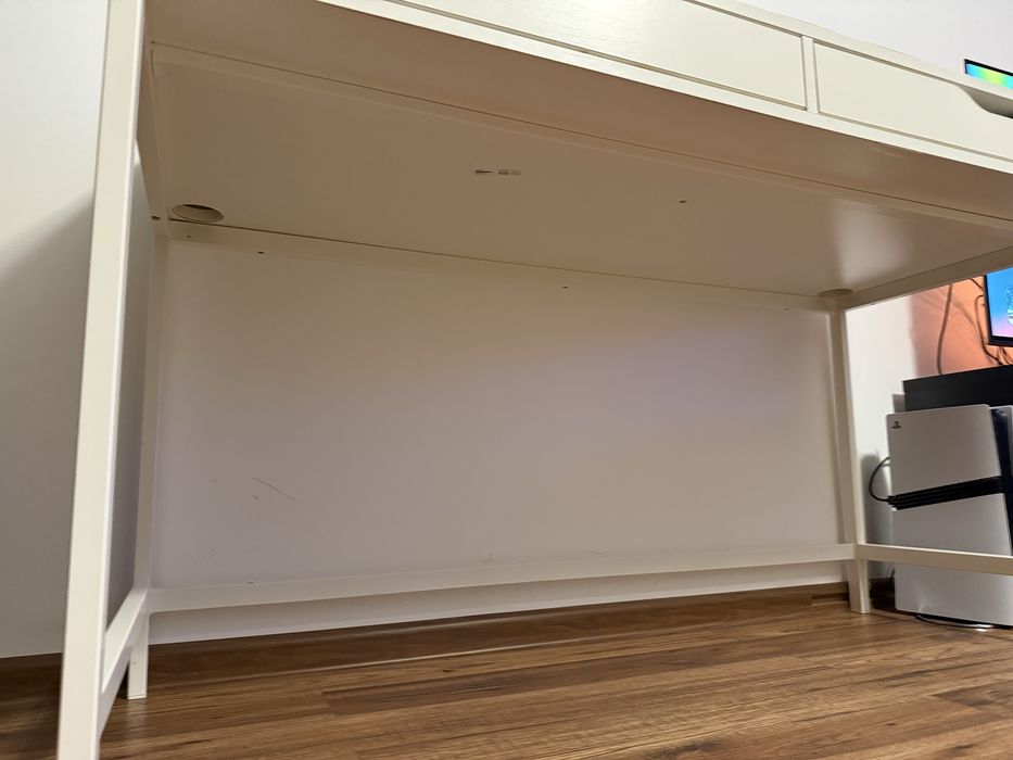 Birou alb Alex IKEA cu 2 sertare 132x58 cm