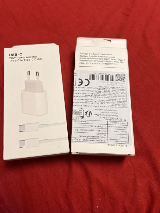 Adaptor priza + cablu type C  - 20W - produs nou