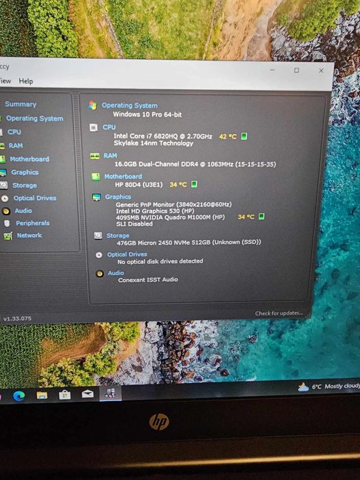 Laptop HP Zenbook g3