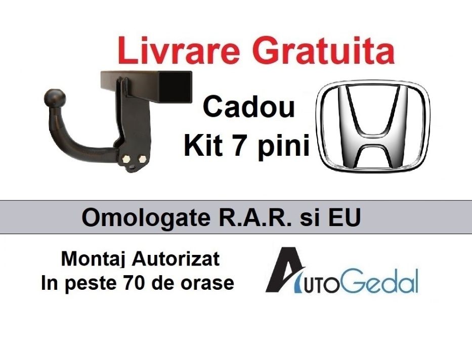 Carlig Remorcare Honda Civic - Omologat RAR si EU - Montaj Autorizat